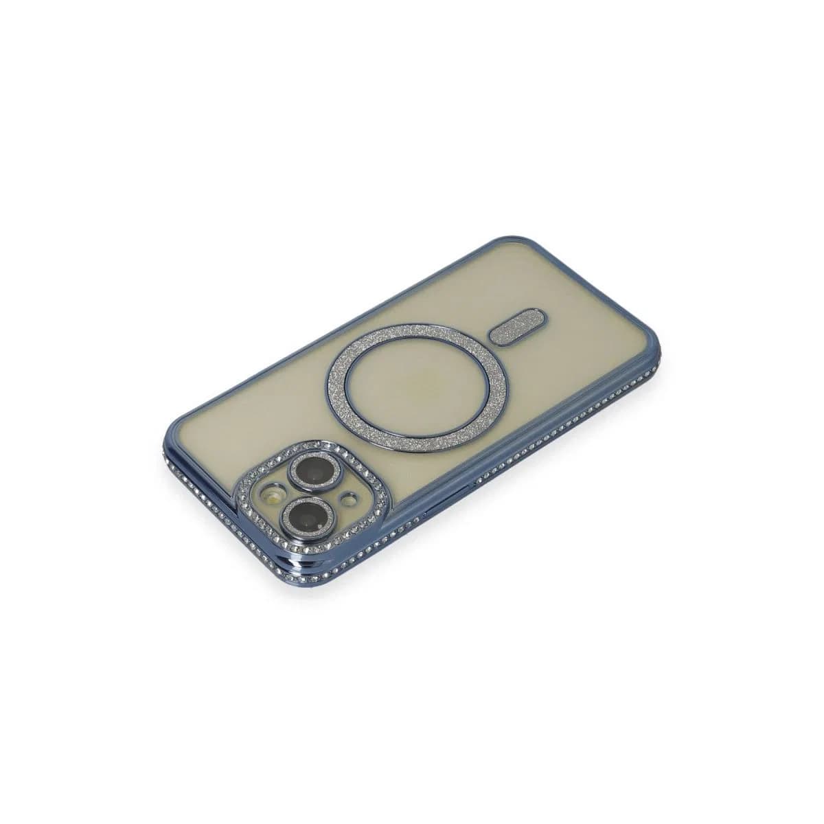 Apple İphone 15 Kılıf Joke Simli Magneticsafe Kılıf - Lacivert