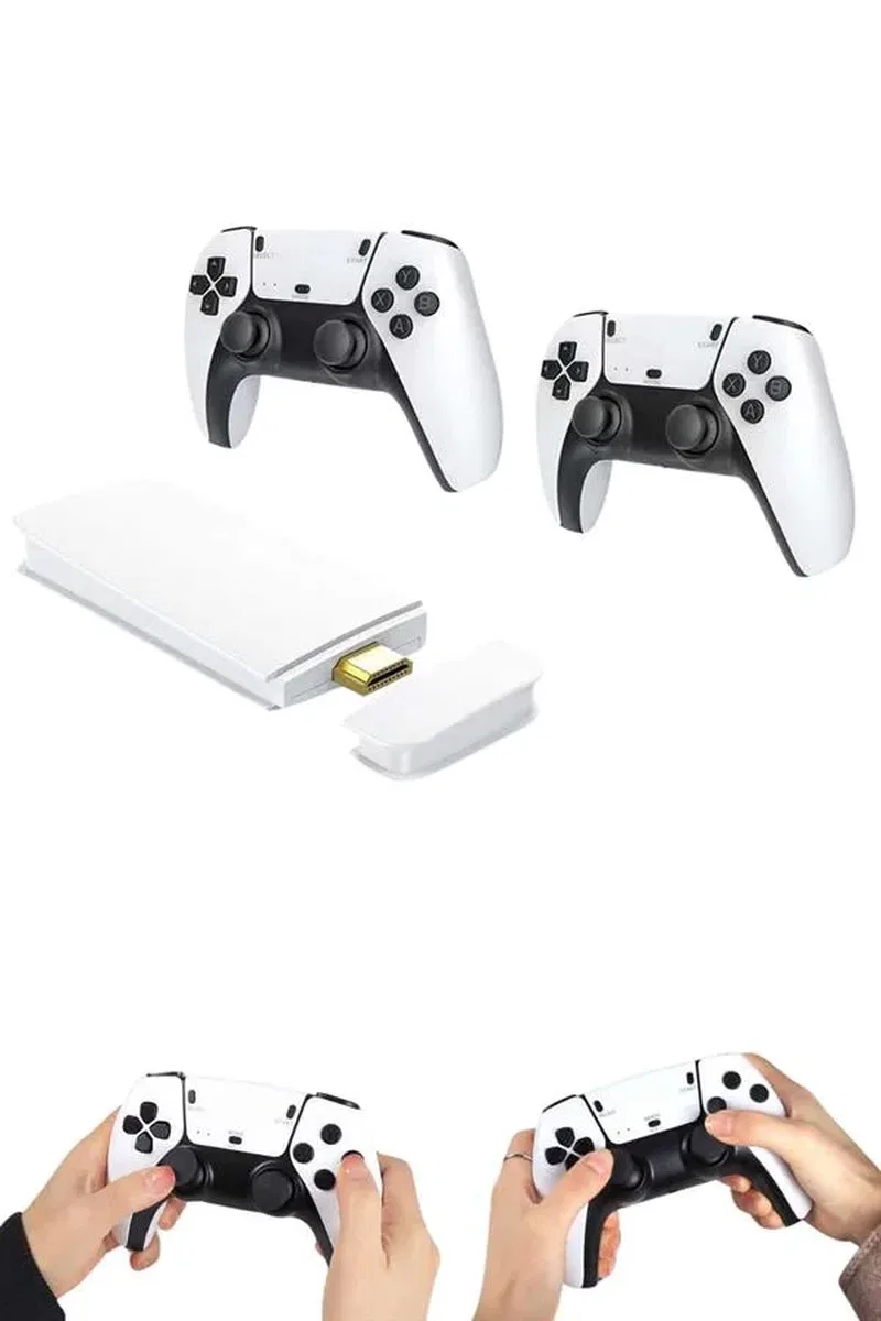 Çift Oyun Kollu 4K HD Ekran Nostaljik 20. 000 Oyunlu Beyaz Game Stick