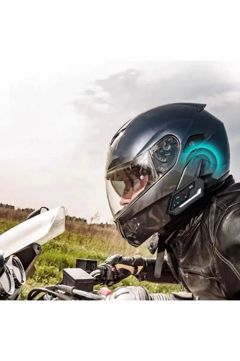 Bt62 Motosiklet Kask Kulaklığı Bluetooth Intercom 2 Intercom Bağlantılı