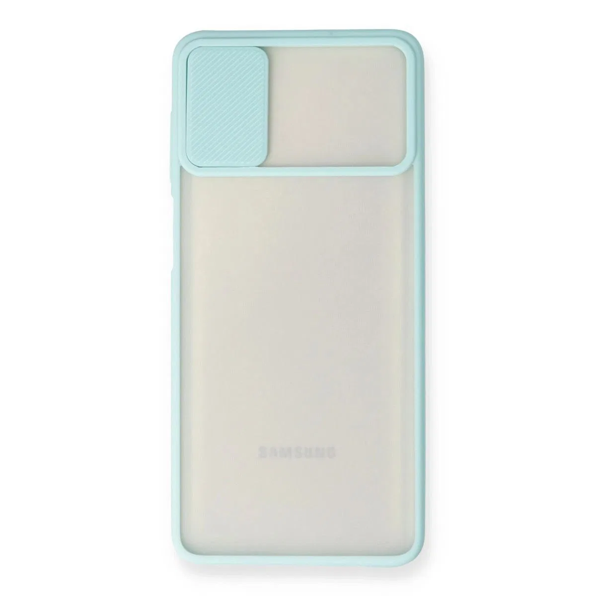 Samsung Galaxy M51 Kılıf Palm Buzlu Kamera Sürgülü Silikon - Turkuaz