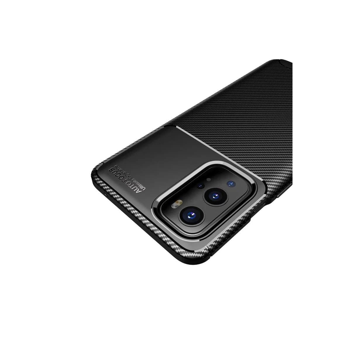 One Plus 9 Pro Kılıf Auto Focus Karbon Kapak - Siyah