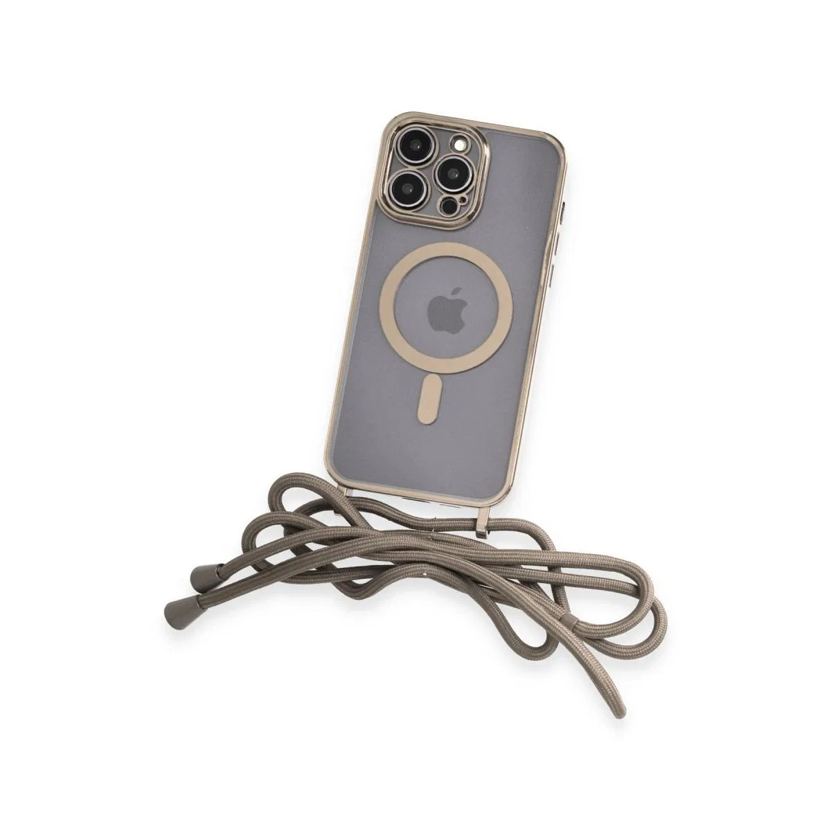 Apple İphone 14 Pro Kılıf Divo Lazer Askılı Magsafe Kapak - Gold