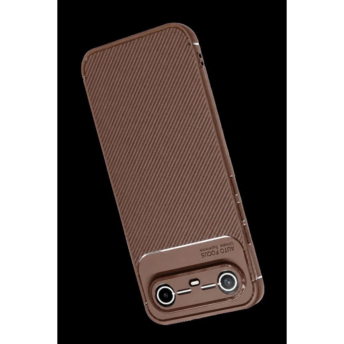 Newface Tecno Spark Slim 5g Auto Focus Karbon Kapak - Kahverengi