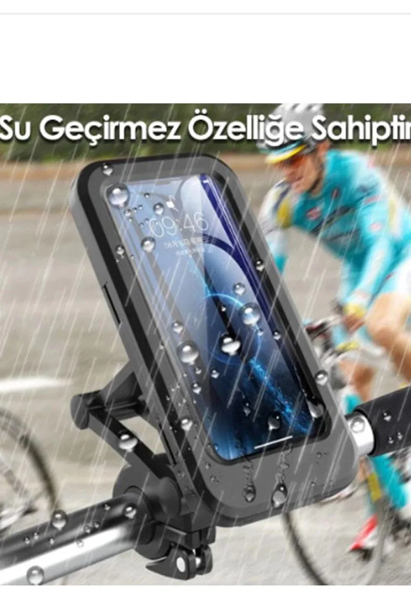 Gidon Bağlantılı Su Geçirmez Mıknatıslı Motorsiklet Telefon Tutucu