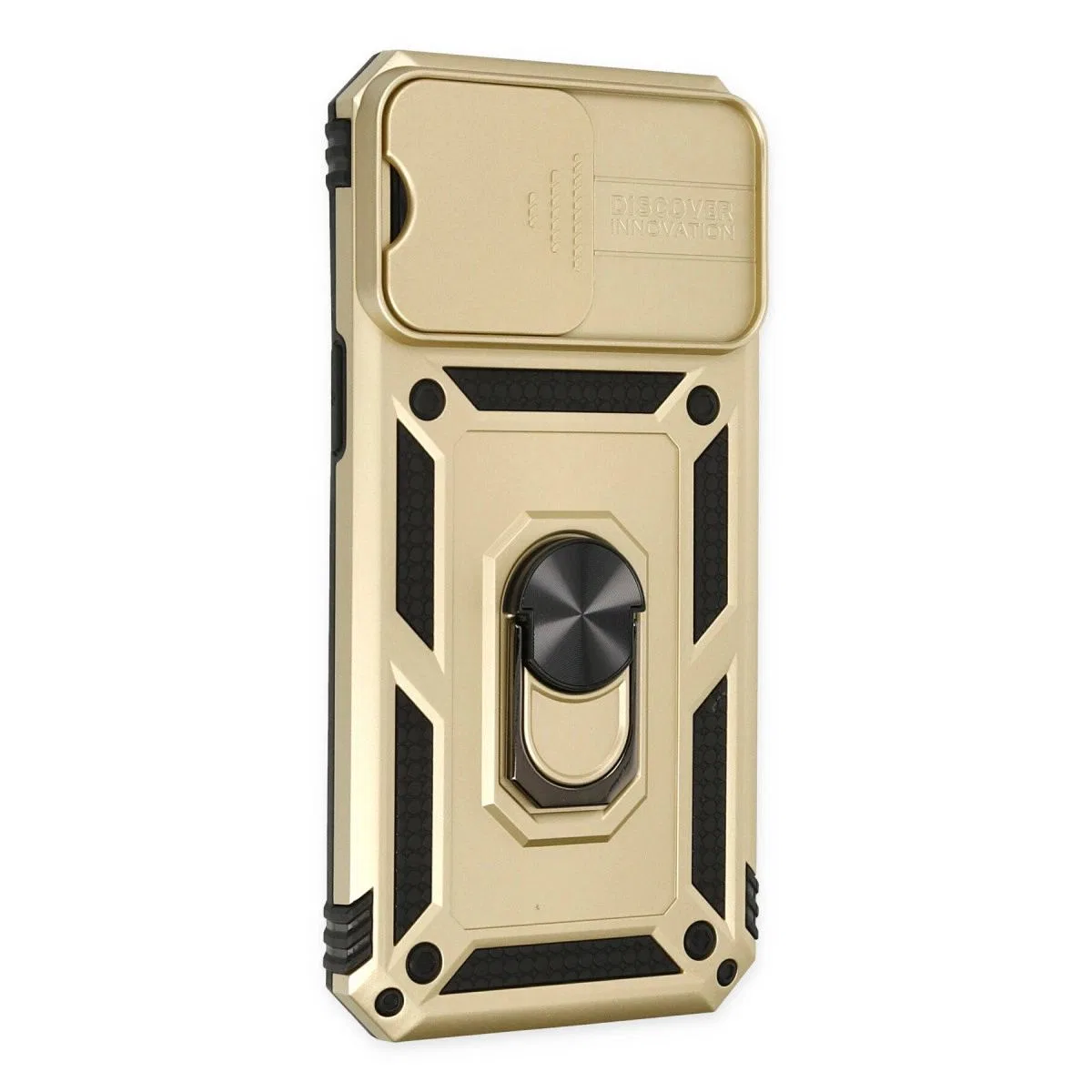 Apple İphone 14 Pro Kılıf Pars Lens Yüzüklü Silikon - Gold