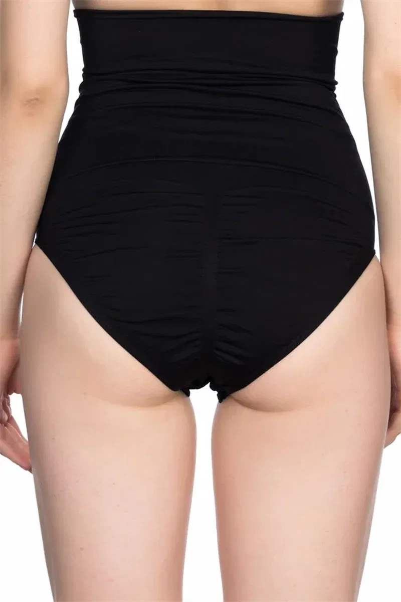 Siyah Double Yüksek Bel Çıtçıtlı Slip Korse