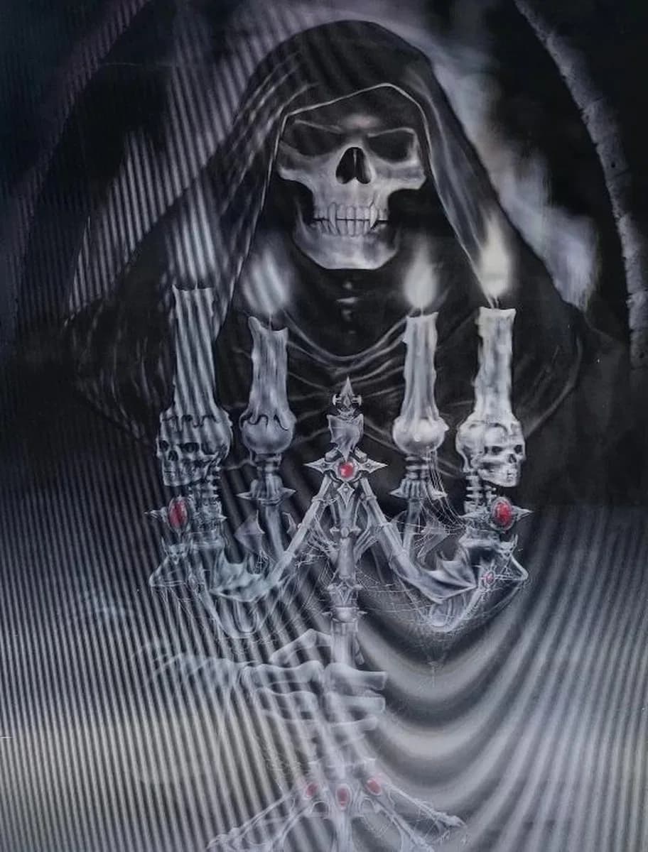 3 Boyutlu Resim 3 Farklı Resim Değişenli Halloween İskelet Tablosu 30x40 Cm