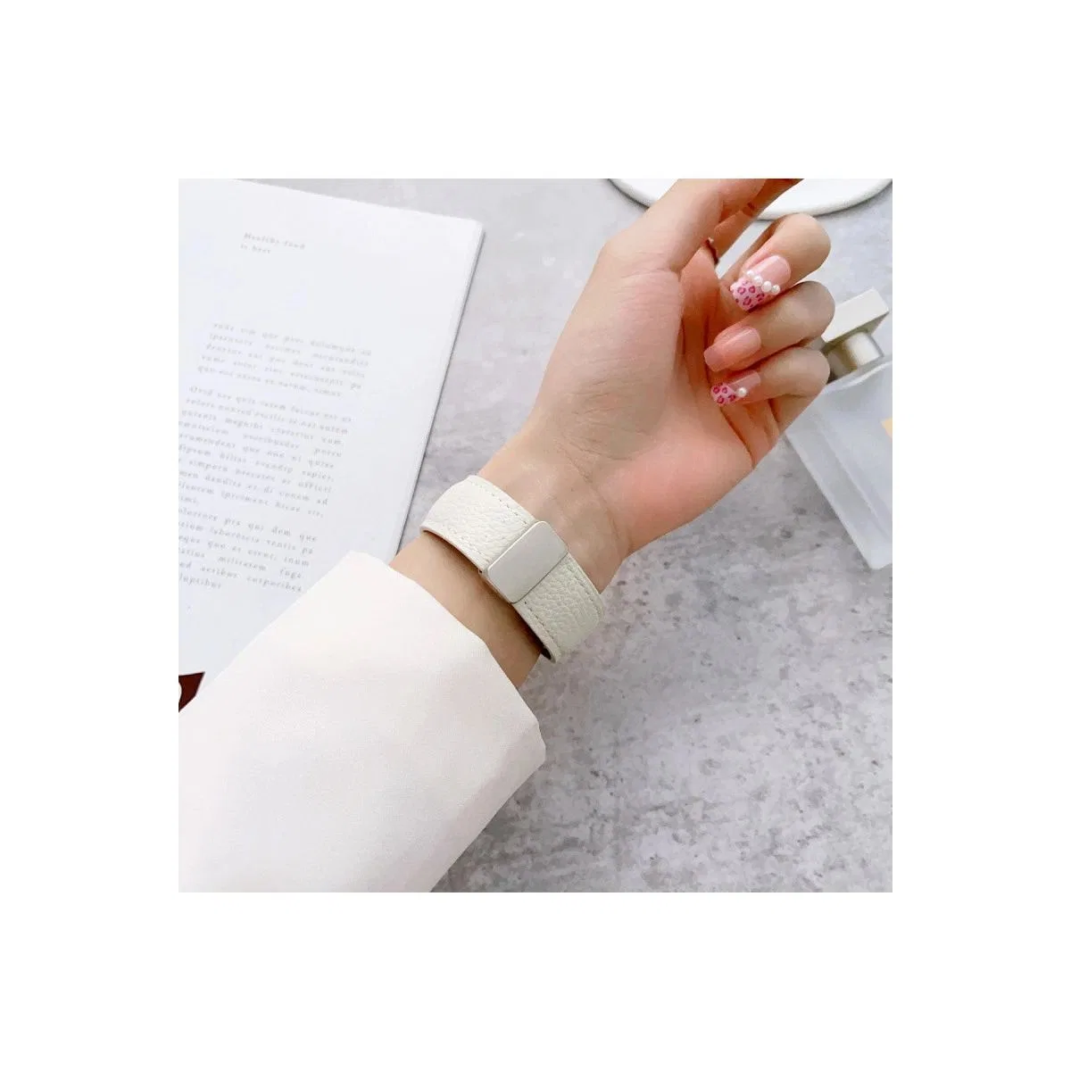 Apple Watch 38mm Kr414 Daks Deri Kordon (saat Değildir) - Pembe