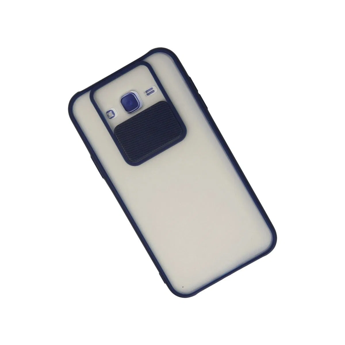 Samsung Galaxy J7 Kılıf Palm Buzlu Kamera Sürgülü Silikon - Lacivert