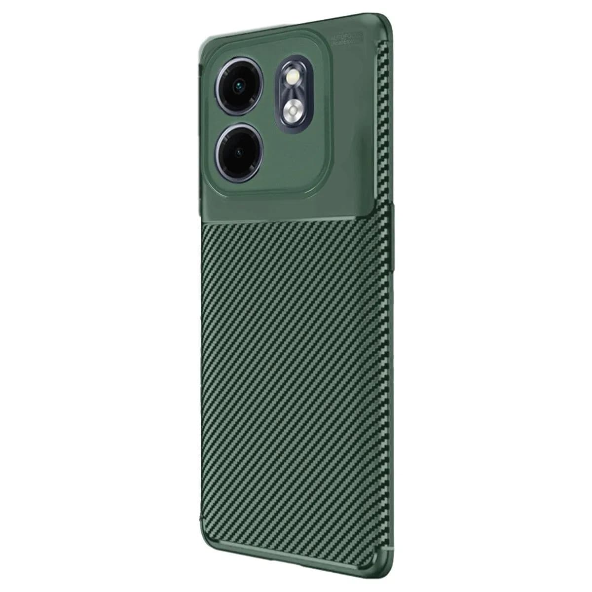 İnfinix Smart 9 Kılıf Auto Focus Karbon Kapak - Koyu Yeşil