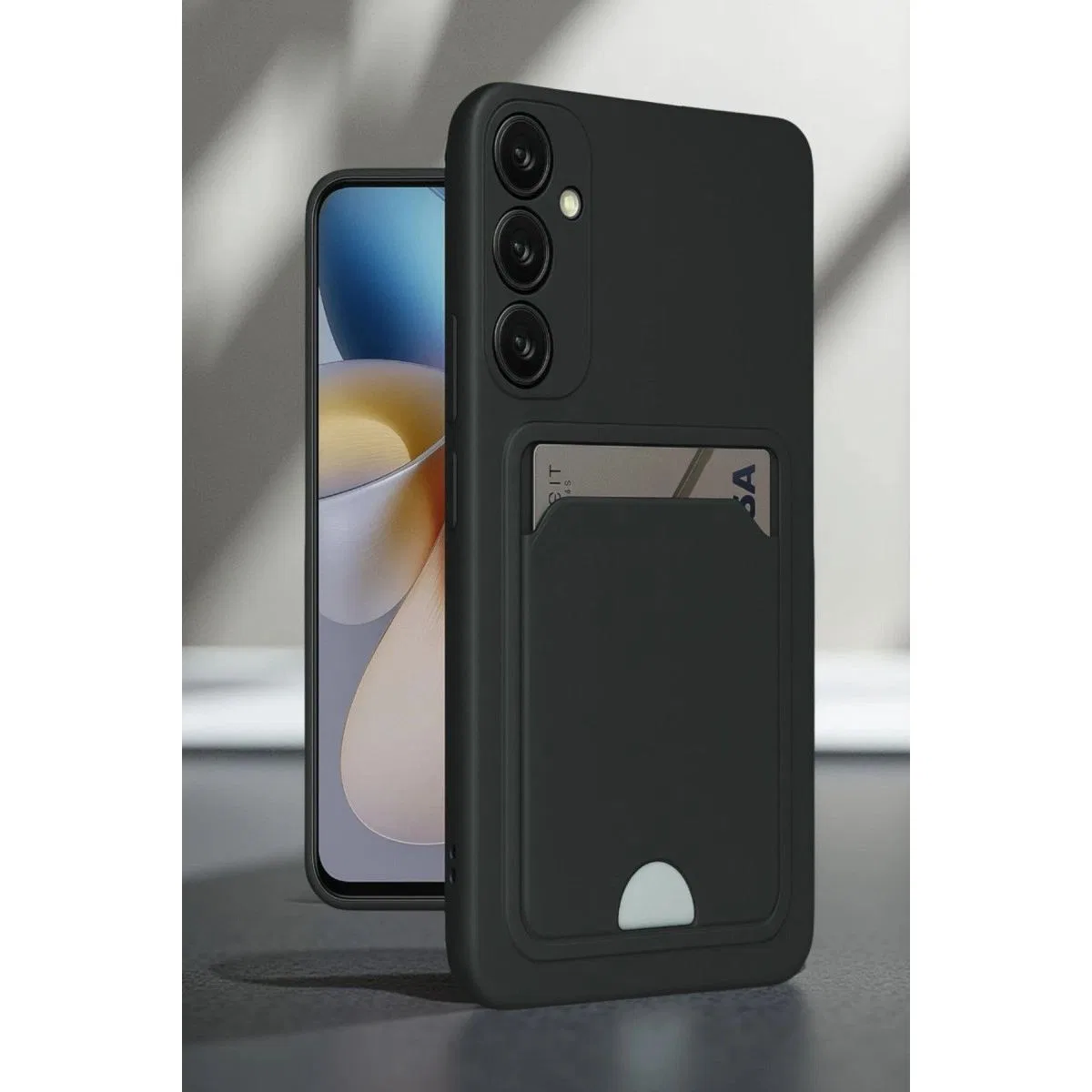 Samsung Galaxy A16 5g Kılıf Kelvin Kartvizitli Silikon - Lacivert