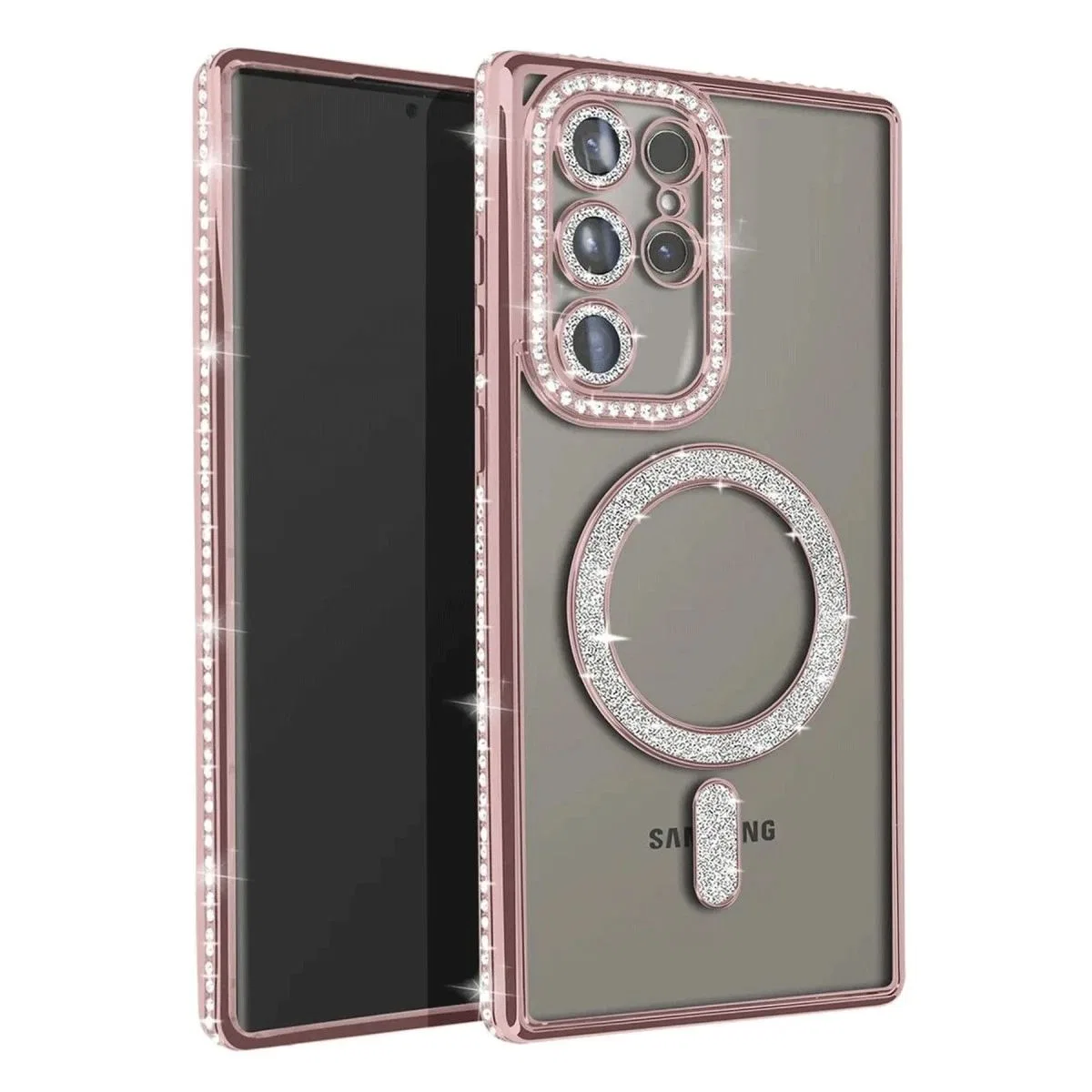 Samsung Galaxy S23 Ultra Joke Simli Magneticsafe Kılıf - Pembe