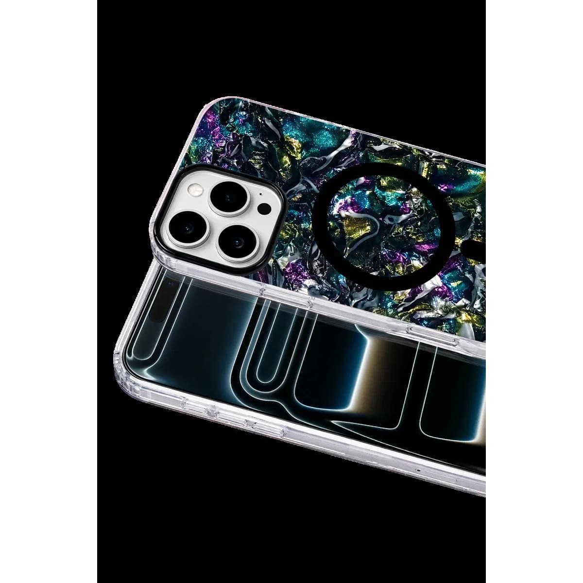 Onegif Apple İphone 16 Pro Max Mila Dalgalı Magsafe Kapak - Lacivert