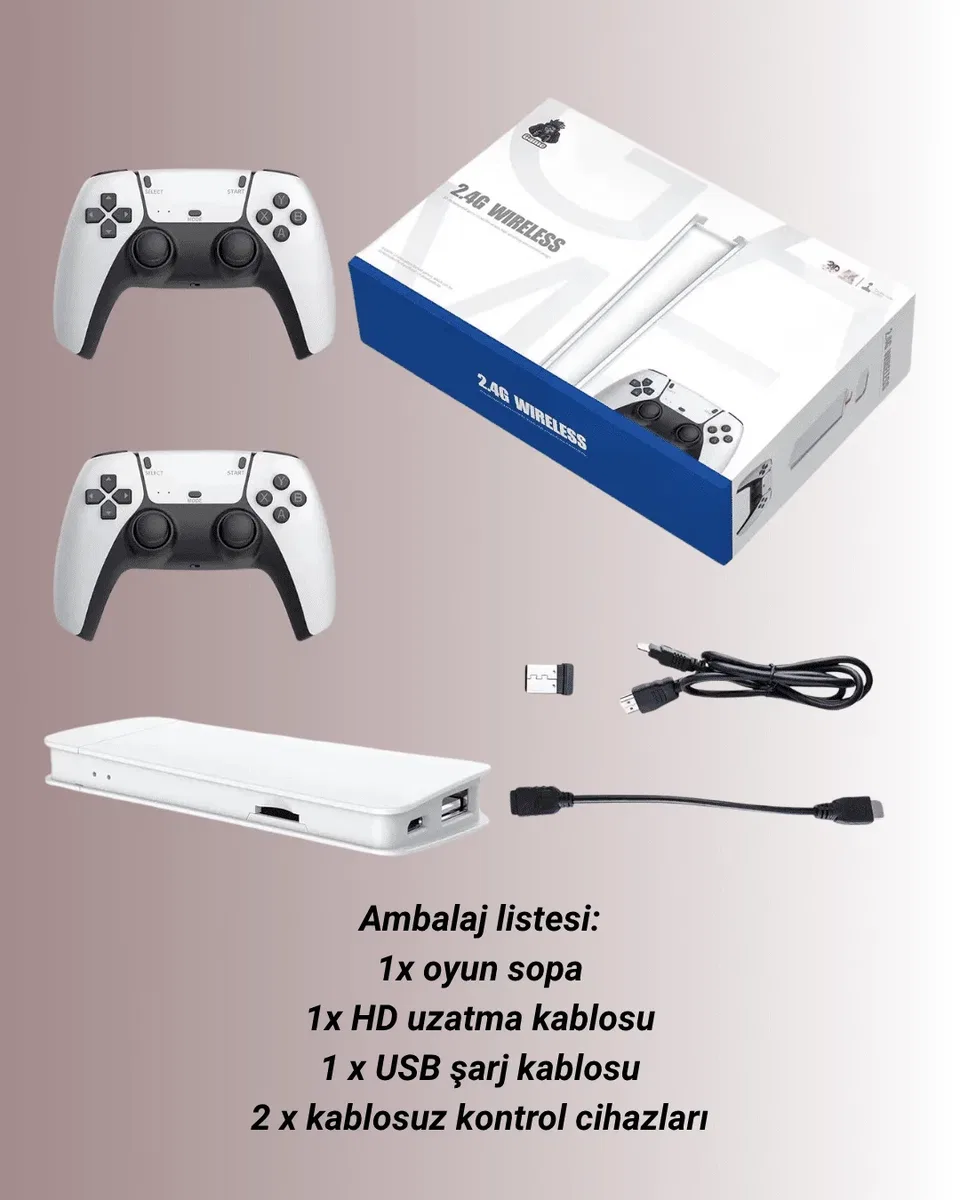 M15 Retro Konsol – 20. 000 Oyunlu, Çift Gamepadli, 4K HDMI
