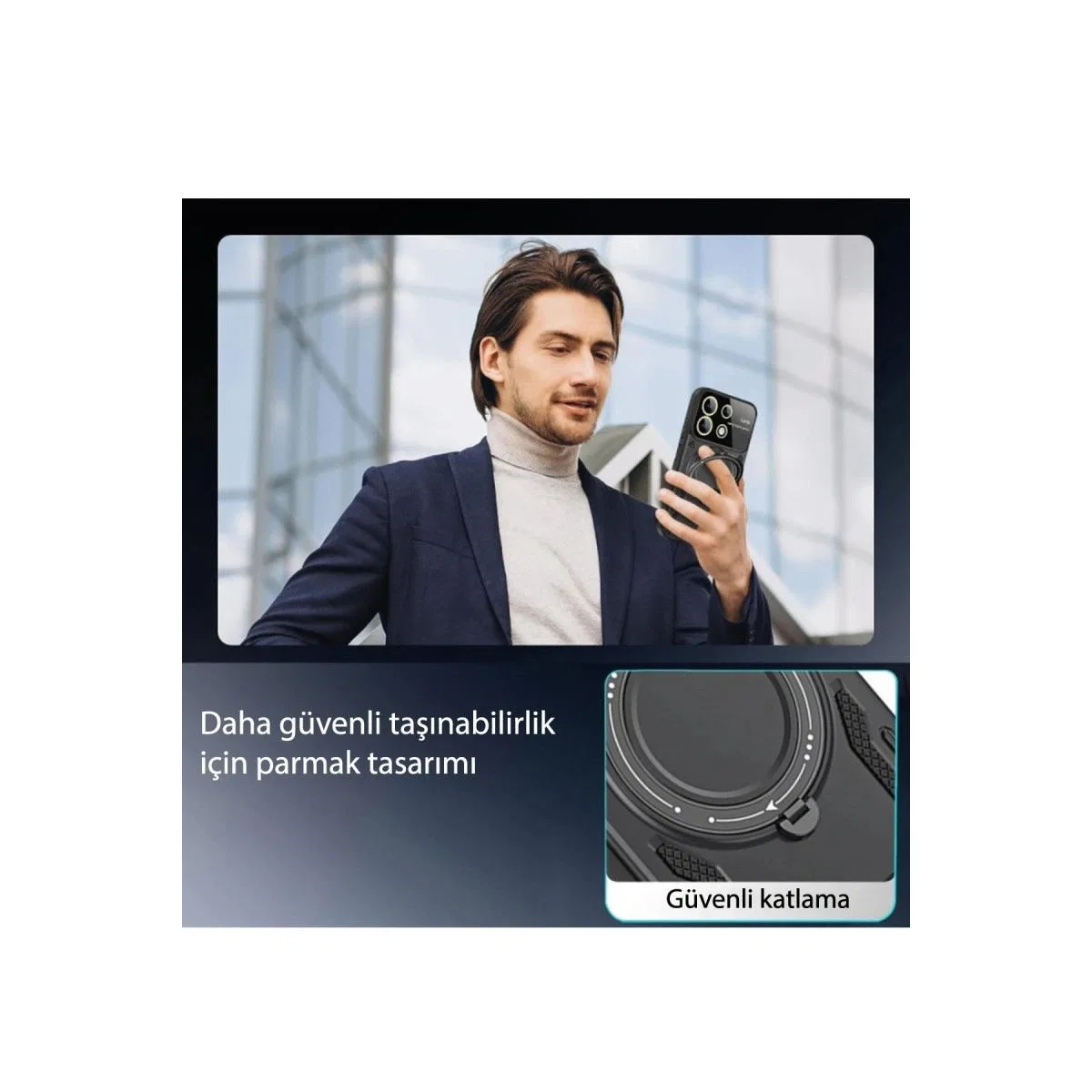 Xiaomi Redmi Note 13 Pro 5g Kılıf Joy Lens Standlı Kapak - Kırmızı