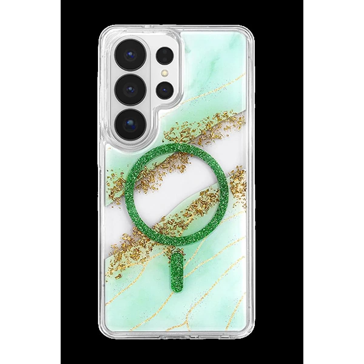 Onegif Samsung Galaxy S26 Ultra Lotus Simli Magsafe Kapak - Yeşil