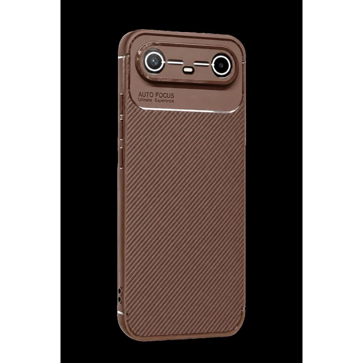 Newface Tecno Spark Slim 5g Auto Focus Karbon Kapak - Kahverengi