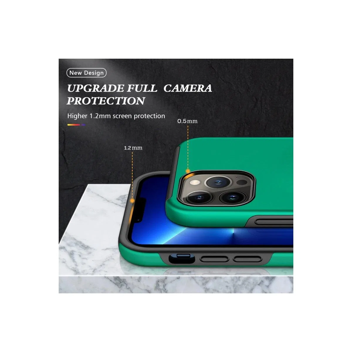 Apple İphone 13 Pro Kılıf Elit Yüzüklü Kapak - Yeşil