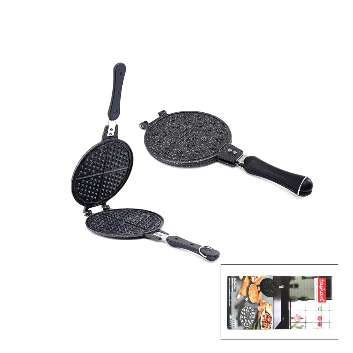 20 cm Granit Döküm Waffle Tava - Bakalit Saplı