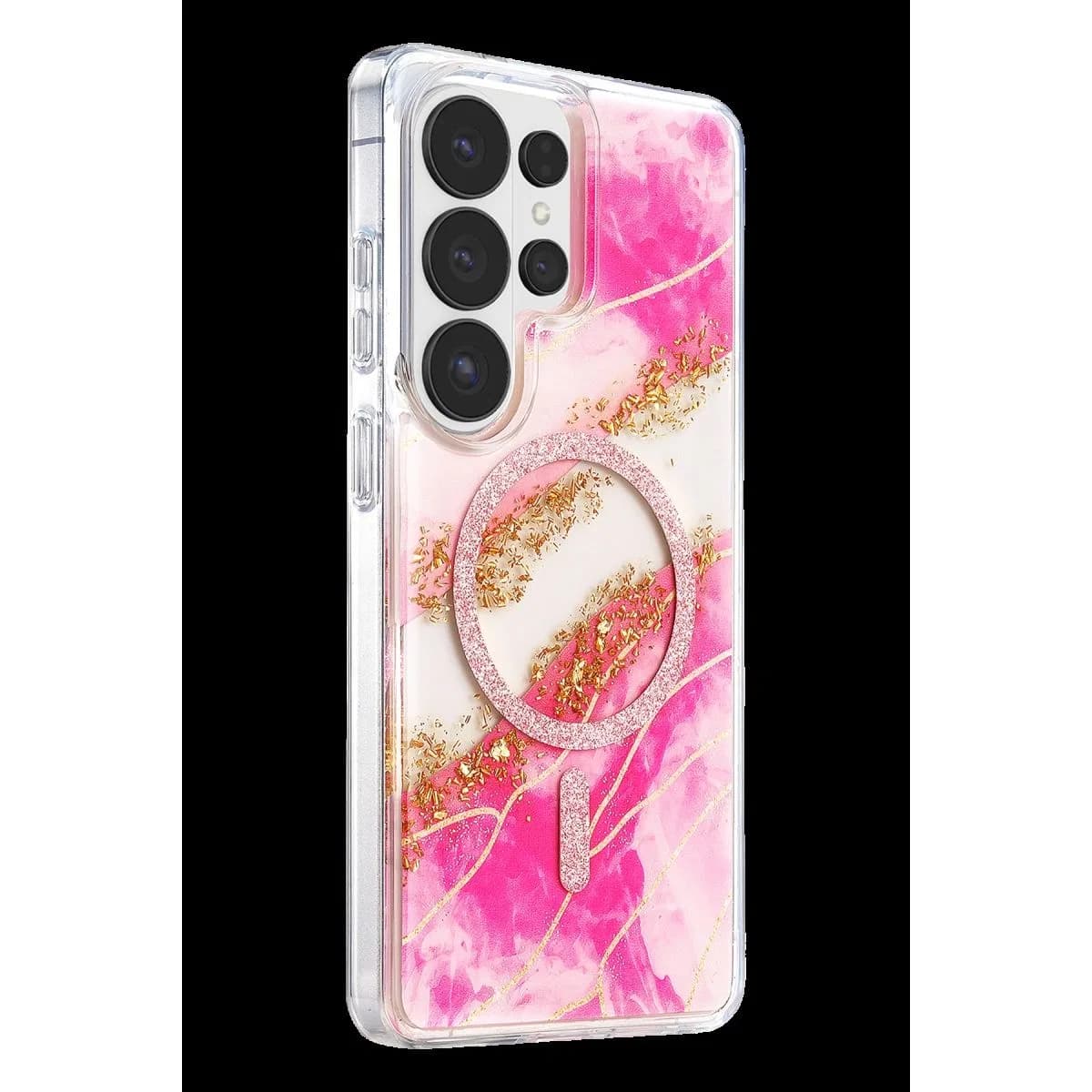 Onegif Samsung Galaxy S26 Ultra Lotus Simli Magsafe Kapak - Pembe