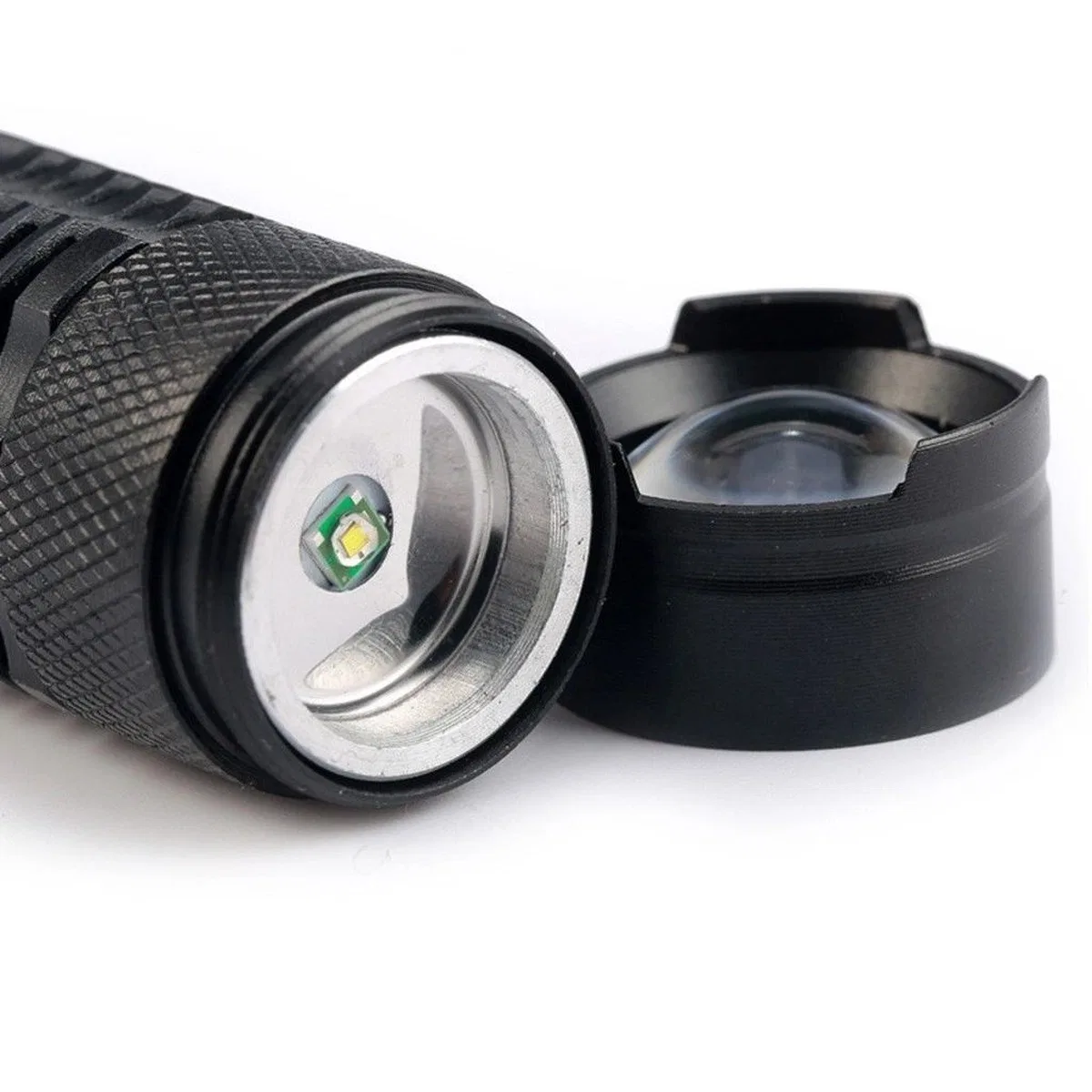 Cree Q5 Led Zoomlu Pilli Mini Feneri 14500 Pil İle Çalışma Özelliği
