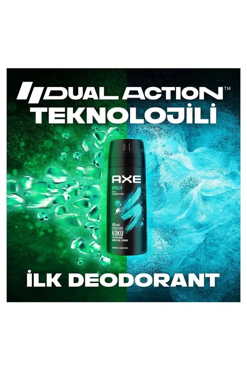 Axe Erkek Sprey Deodorant Apollo 48 Saat Etkileyici Koku Vücut Spreyi 150 ml