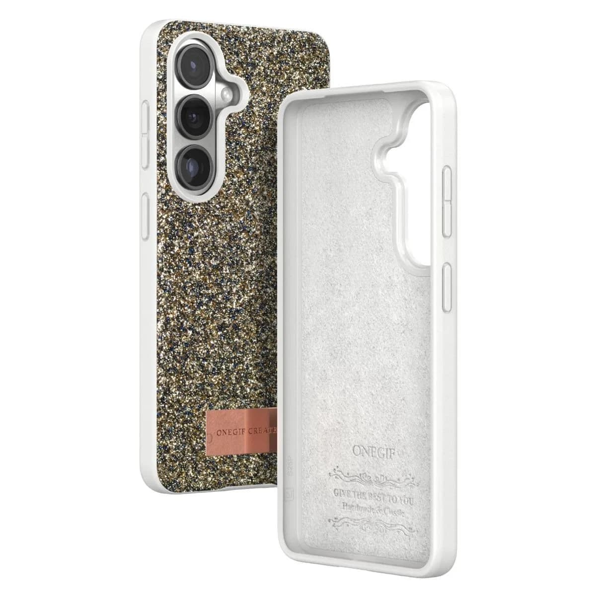 Onegif Samsung Galaxy S26 Plus Bright Simli Kapak - Gold
