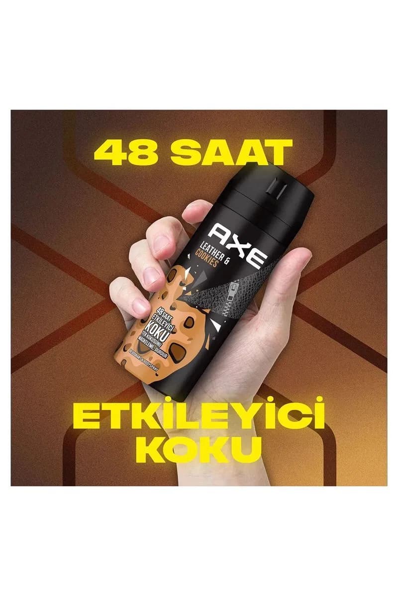 Axe Erkek Sprey Deodorant Leather & Cookies 48 Saat Etkileyeci Koku 150 ml