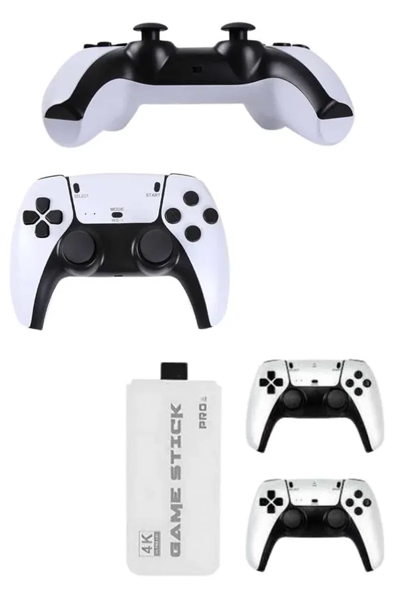 Çift Oyun Kollu 4K HD Ekran Nostaljik 20. 000 Oyunlu Beyaz Game Stick