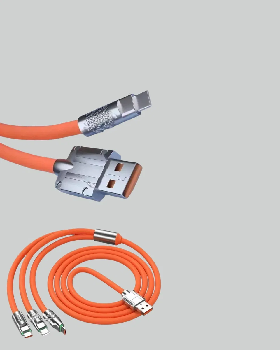 120 W Hızlı Çözüm Sunan 3'ü 1 USB Şarj Kablosu– Sağlam Gövde