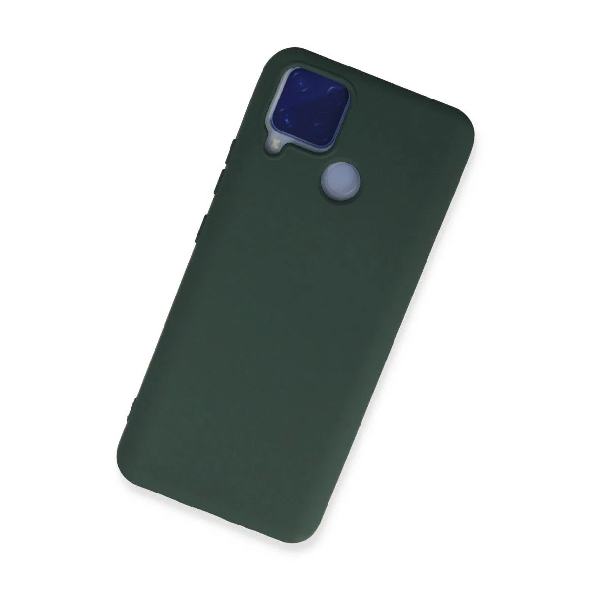Realme C15 Kılıf Nano İçi Kadife Silikon - Koyu Yeşil