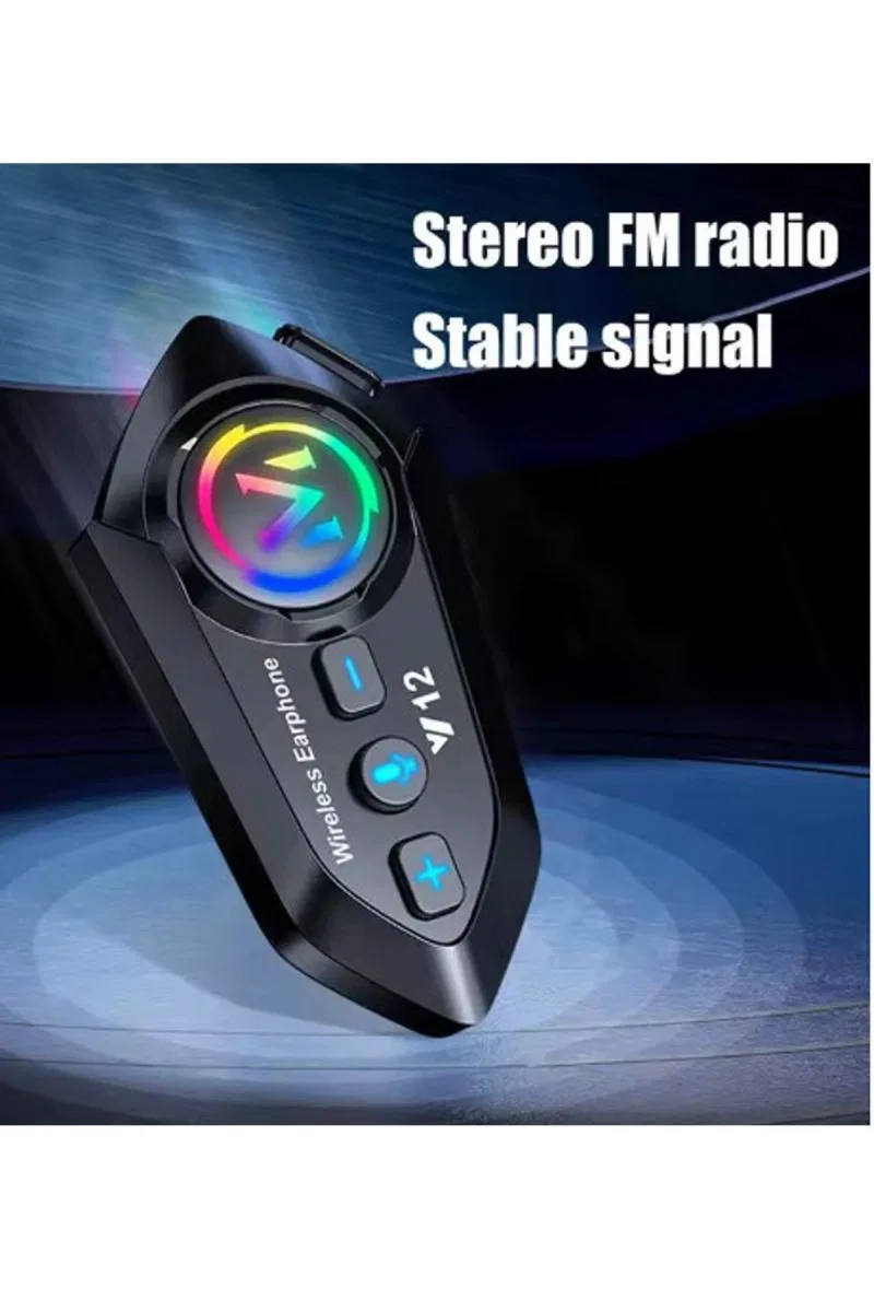 Y12 Motor Kask Kulaklık Rgb Modlu Radyolu Motosiklet Kulaklık 5. 3 Bluetooth Intercom
