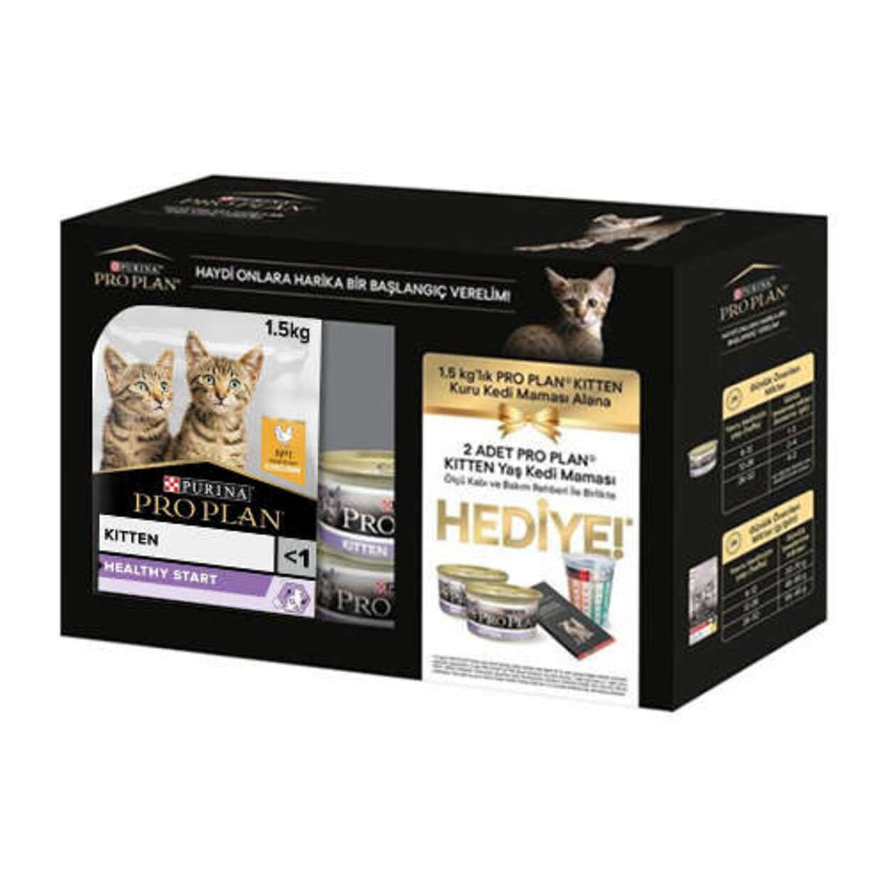 Pro Plan BOX Kitten Tavuk Etli Yavru Kedi Maması 1,5 Kg + 2 Adet Pro Plan Yaş Mama