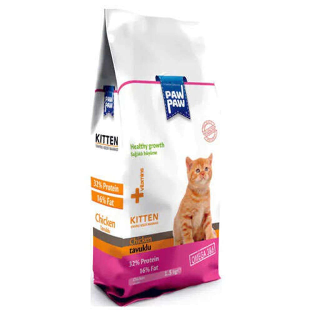 Paw Paw Kitten Tavuk Etli Yavru Kedi Maması 15 Kg.