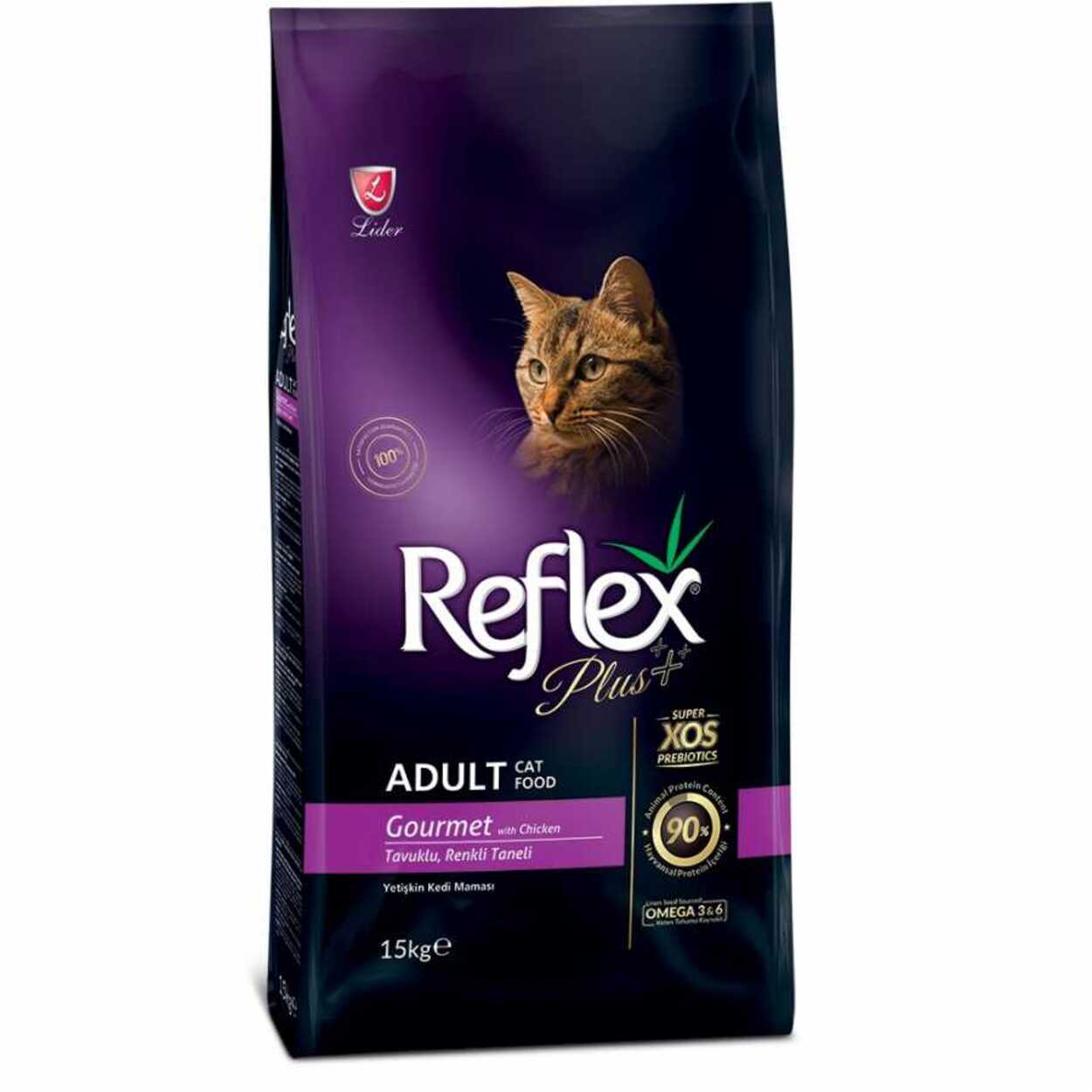Reflex Plus Gourmet Tavuk Renkli Kedi Maması 15 Kg