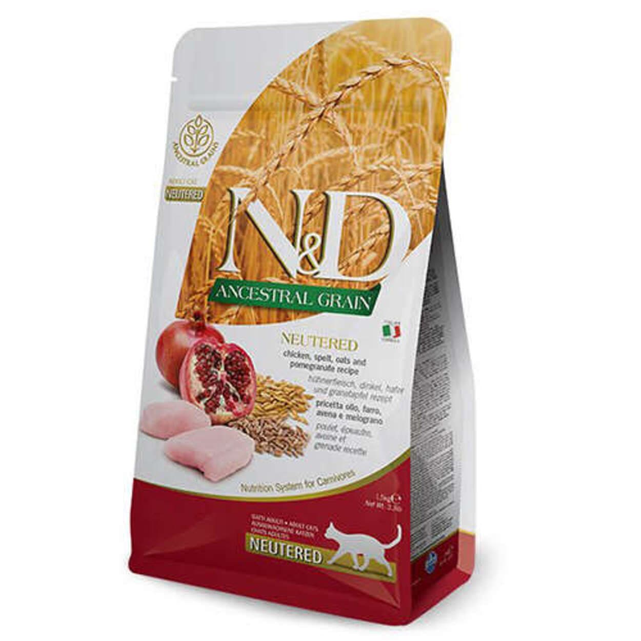 ND Düşük Tahıllı Tavuk Narlı Kısırlaştırılmış Kedi Maması 10 Kg
