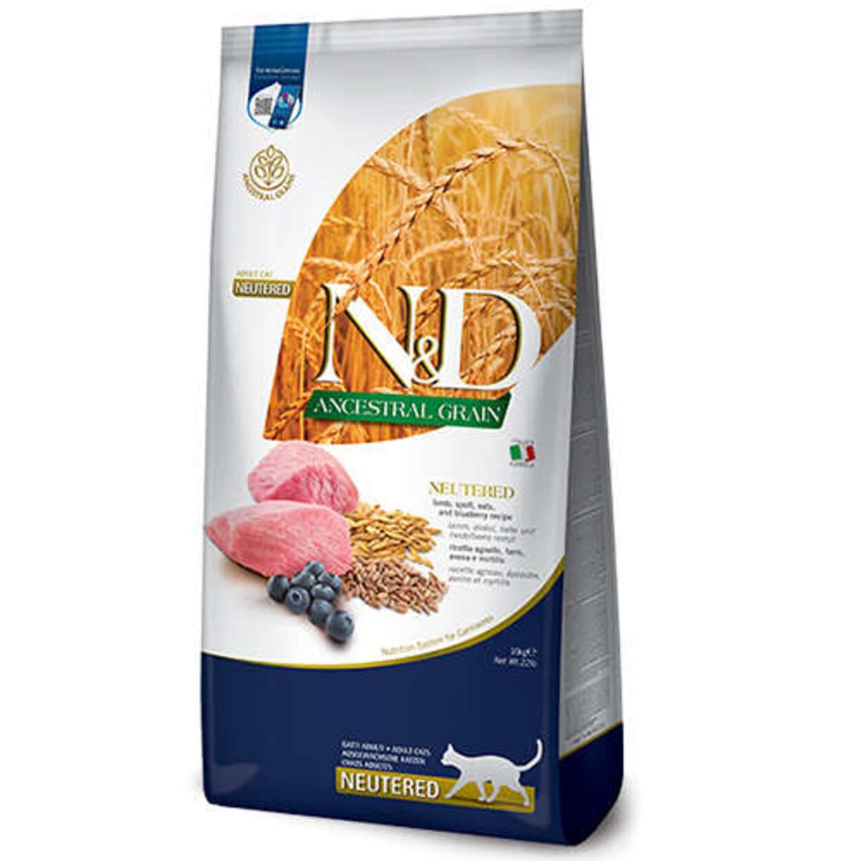 ND Düşük Tahıllı Kuzu Yaban Mersini Kısırlaştırılmış Kedi Maması 10 Kg