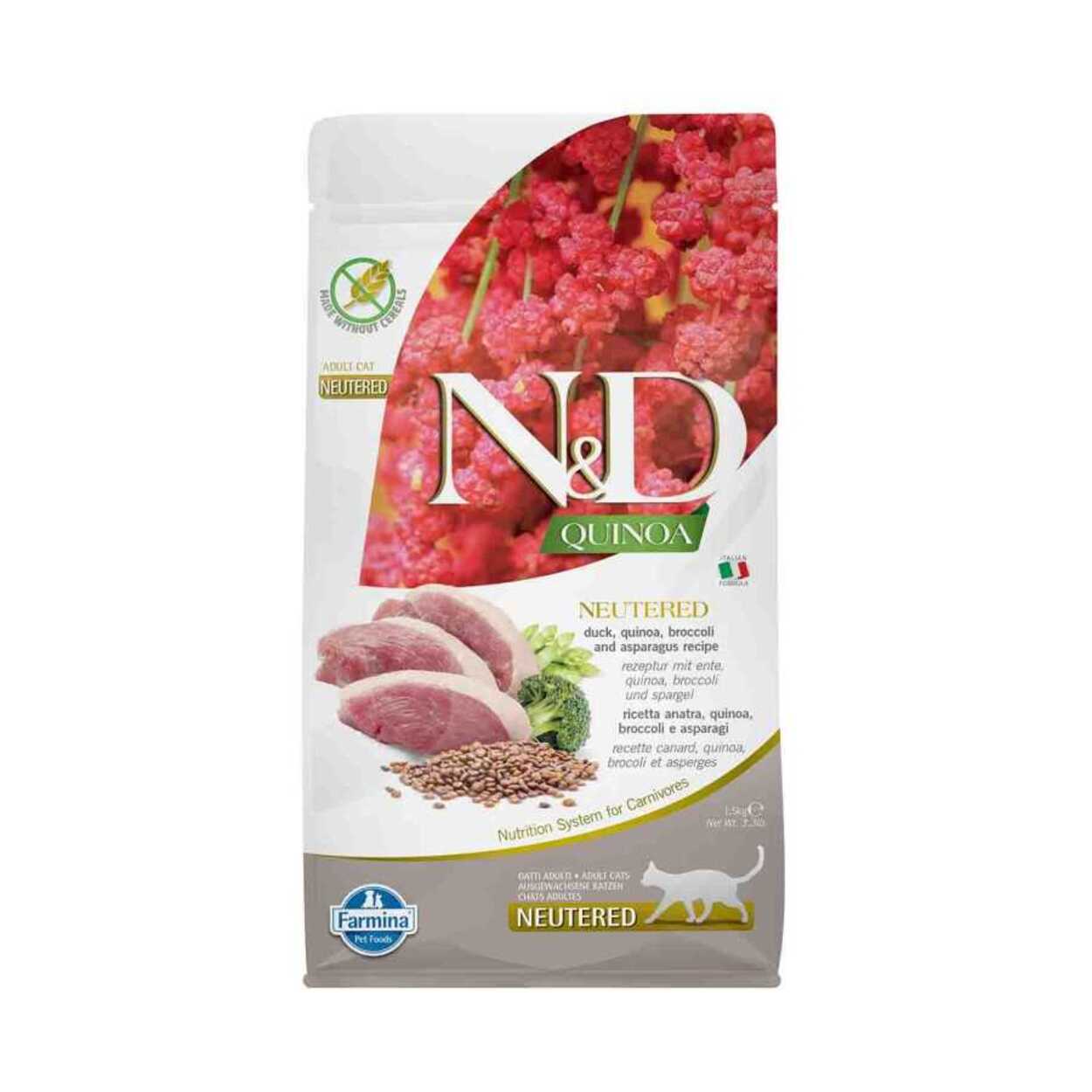 ND Quinoa Neutered Ördek Kinoa Kısırlaştırılmış Kedi Maması 1,5 Kg
