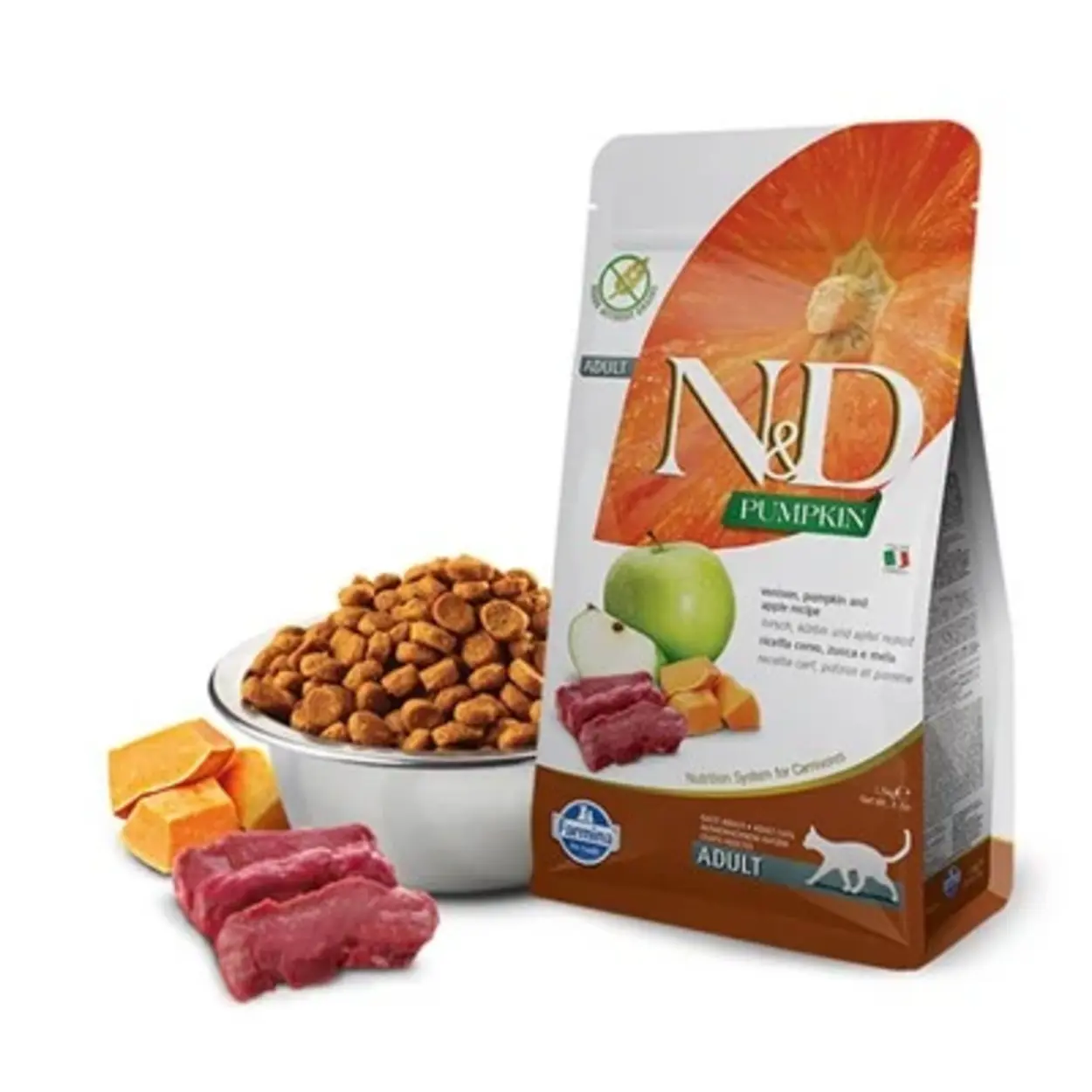 ND Tahılsız Geyikli Bal Kabaklı ve Elmalı Kedi Maması 5 Kg