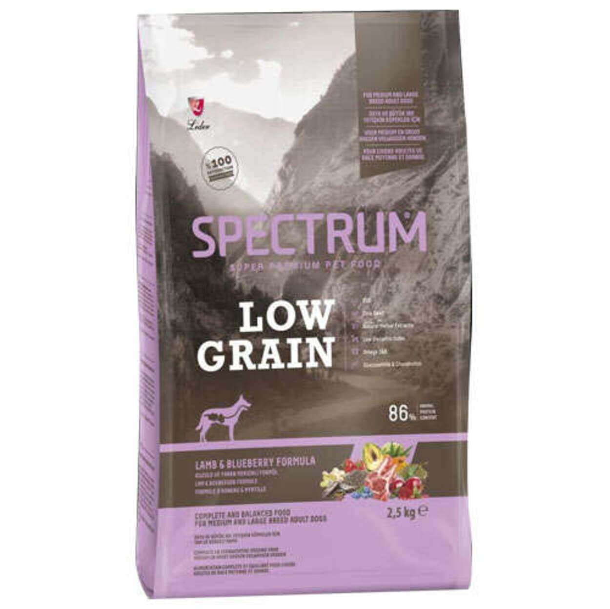 Spectrum Low Grain Kuzu Etli ve Yaban Mersini Köpek Maması 2,5 Kg