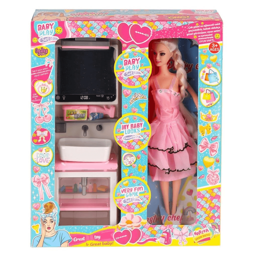 OYD-02390 Bebek ve Aynalı Lavabo Oyun Seti Oyuncak