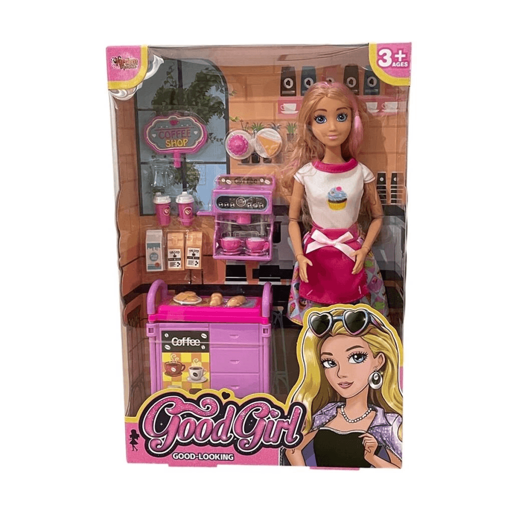 WG66748 Kutulu Kafe İşleten Bebek Set 11,5 inç