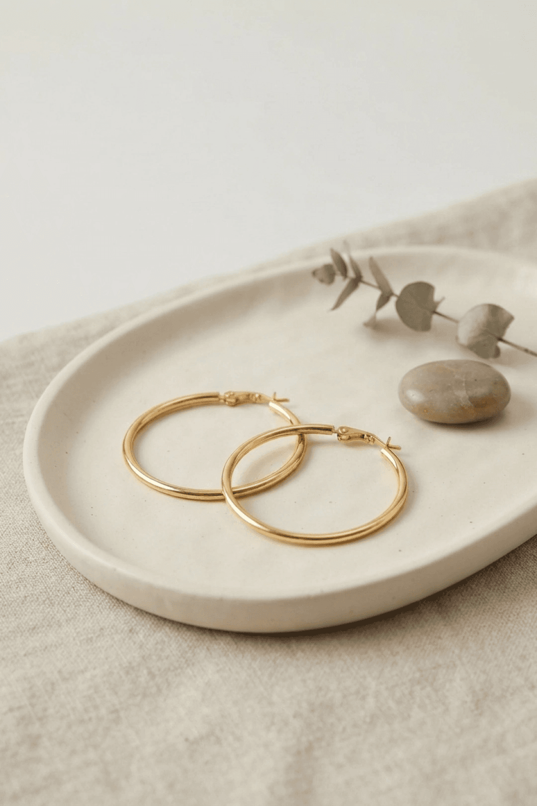 316L Çelik Gold Renk 36 mm Halka Küpe