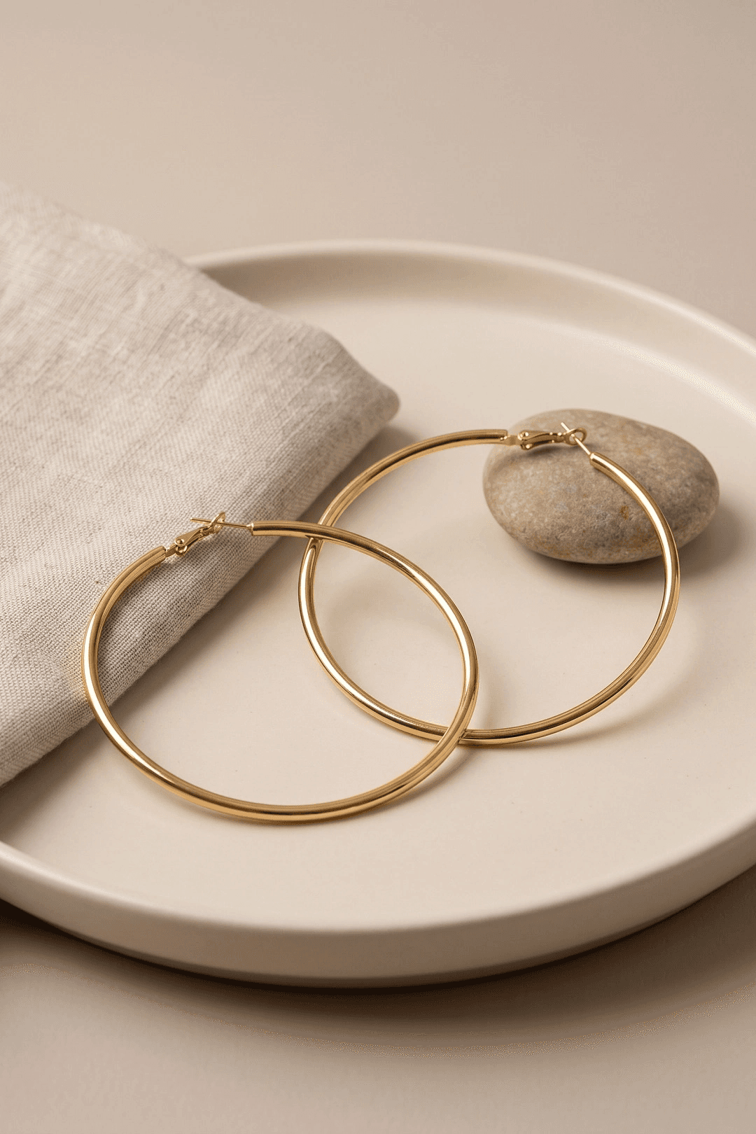 316L Çelik Gold Renk 66 mm Halka Küpe