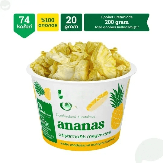 Ananas Atıştırmalık Meyve Cipsi 20gr