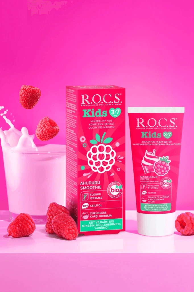 .Kids Ahududu Smoothie Tadında Florürsüz Diş Macunu 45 Gr