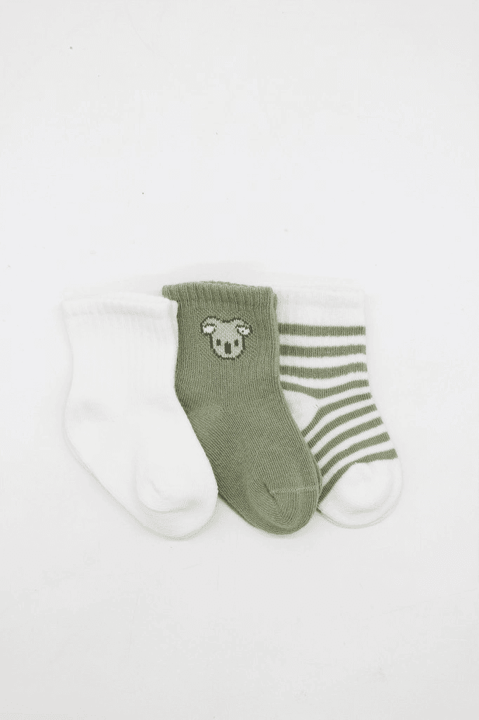 Koala Boy 3'lü Penye Soket Çorap 10133 Ekru