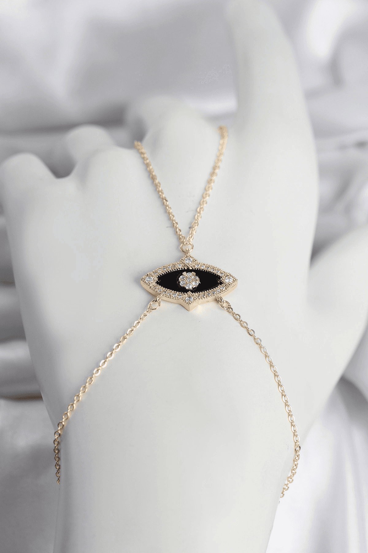 Pirinç Göz Model Gold Renk Zirkon Taşlı Kadın Şahmeran