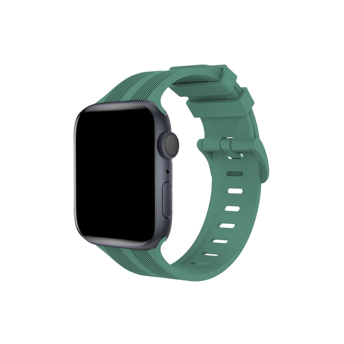 Watch 38mm KR408 Çizgili Silikon Kordon - Yeşil