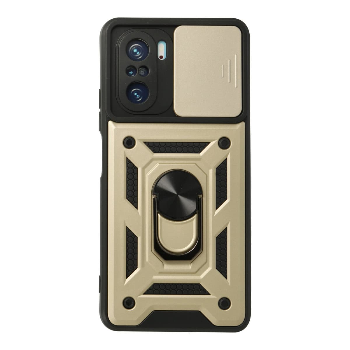 F3 Kılıf Pars Lens Yüzüklü Silikon - Gold